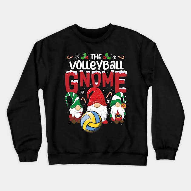 gnome pajamas volleyball Gnome Xmas cute Christmas gnome Crewneck Sweatshirt by hadlamcom